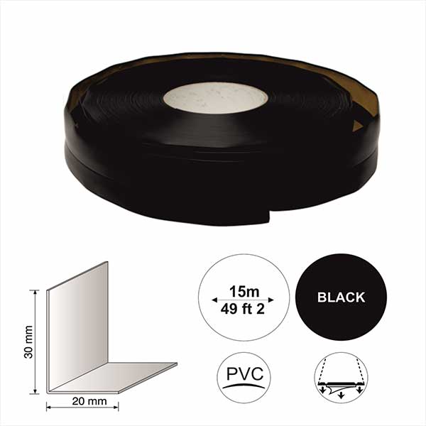 Flexible PVC Skirting Board 5m x 30mm Self Adhesive Strips