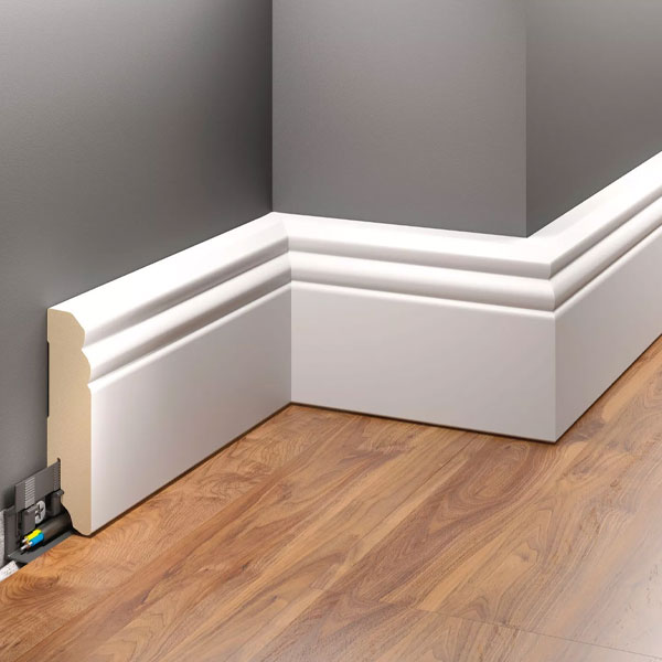 White 2.42m MDF Skirting Board for Modern Appearance